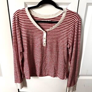 Abercrombie candy cane pj top medium